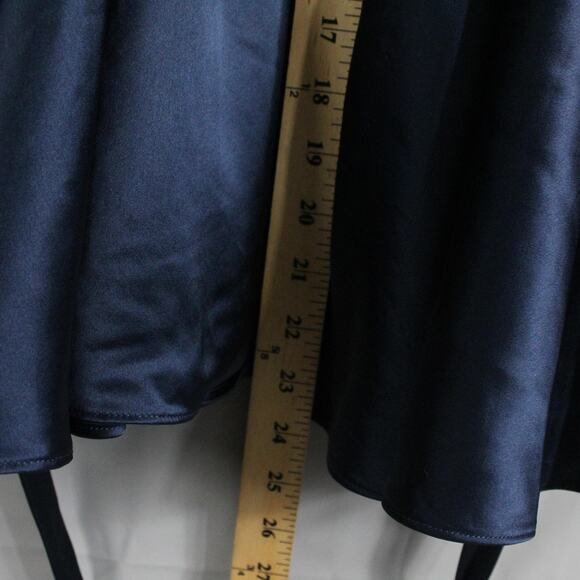 House of CB Dress Small Plus Cup Dominique Navy Plunge Mini Blue Satin Flirty - Picture 11 of 15